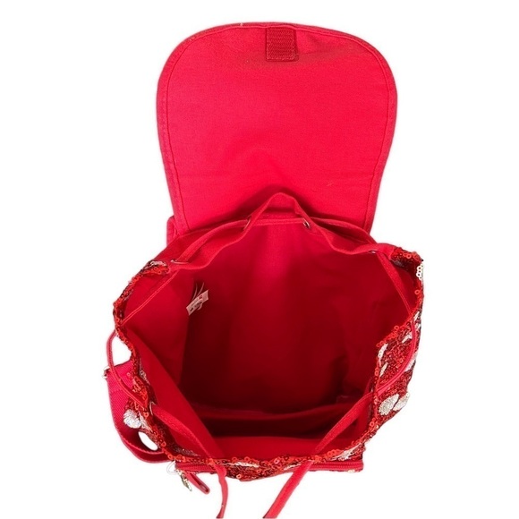 Disney Minnie Mouse Red and Holographic Sequined Mini Backpack - Picture 5 of 9